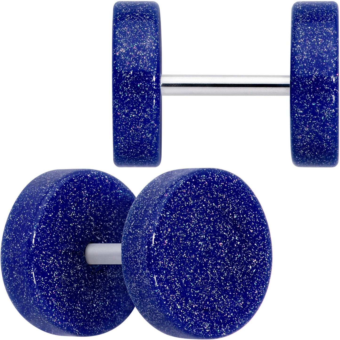 18G Blue Shimmer Acrylic Cheater Plug Set