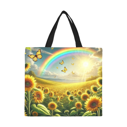 Sunflowers All Over Print Canvas Tote Bag - Large