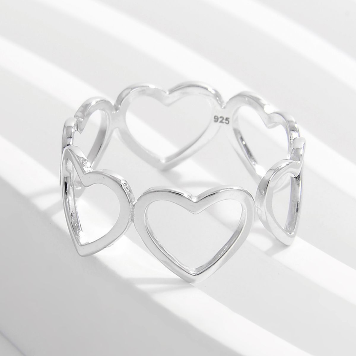 Hearts All Around 925 Sterling Silver Ring