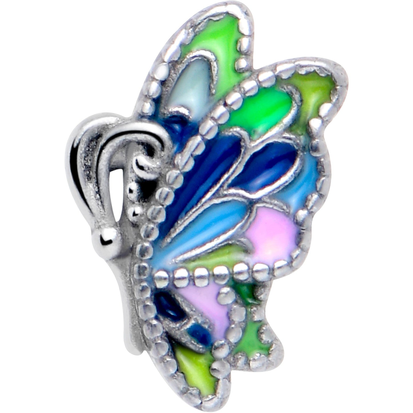 Pastel Profile Butterfly Barbell Tongue Ring