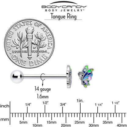Pastel Profile Butterfly Barbell Tongue Ring