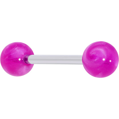 Color Acrylic Ball Tongue Ring Surgical Steel Barbell