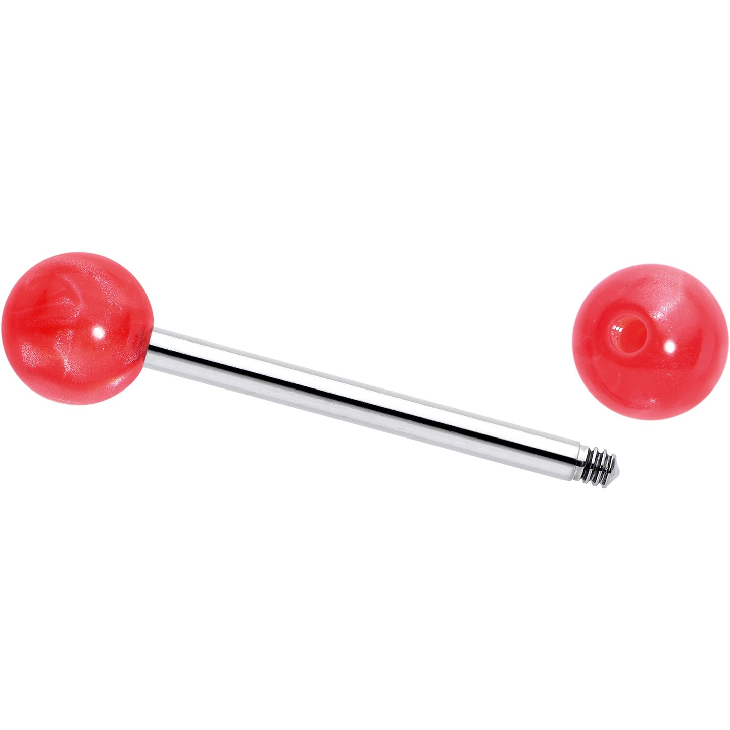 Color Acrylic Ball Tongue Ring Surgical Steel Barbell