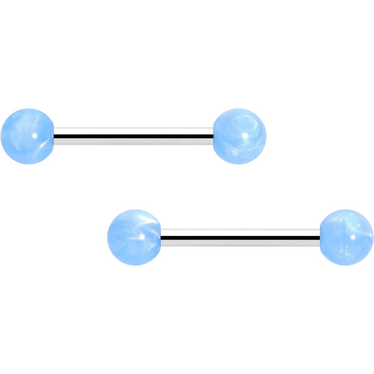 14G 9/16 Color Acrylic Ball Ends Barbell Nipple Ring Set