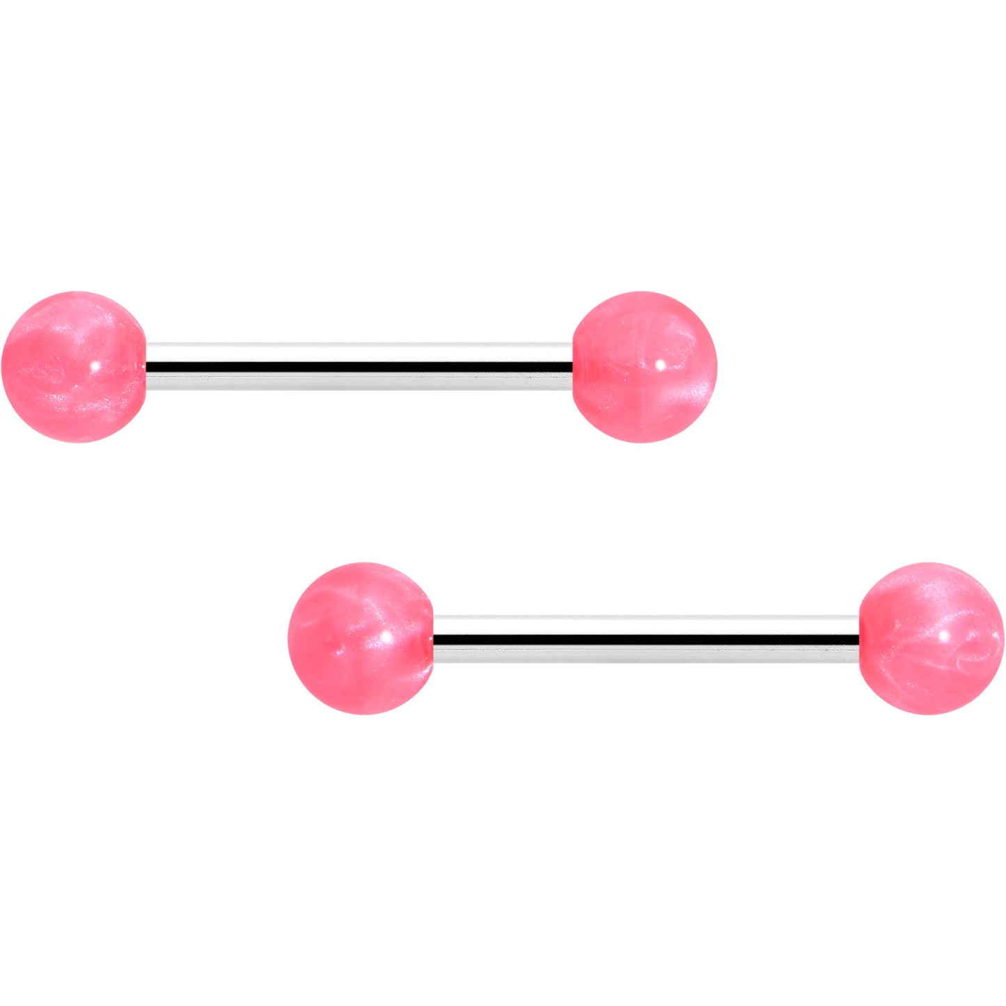 14G 9/16 Color Acrylic Ball Ends Barbell Nipple Ring Set