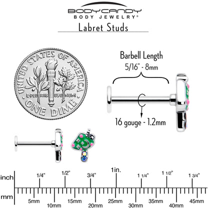 16G 5/16 Aurora Gem Fanciful Green Mushroom Labret Monroe Tragus