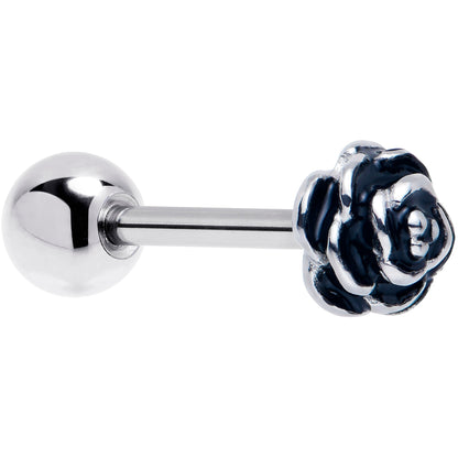 Retro Flower Rose Barbell Tongue Ring