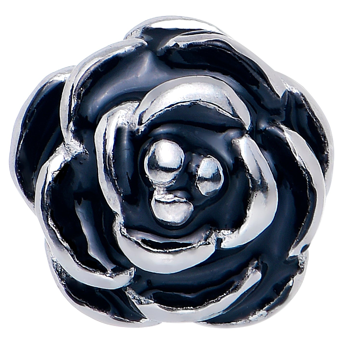 Retro Flower Rose Barbell Tongue Ring