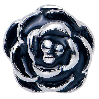 Retro Flower Rose Barbell Tongue Ring