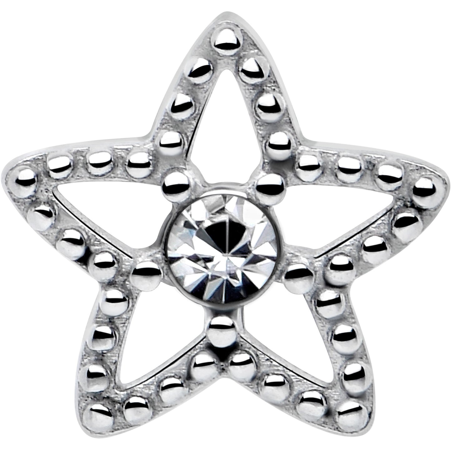 Clear Gem Star Texture Barbell Tongue Ring