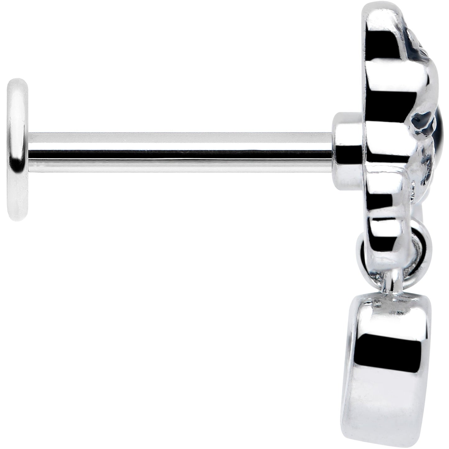 16G 5/16 Pink Gem Sleepy French Bulldog Dangle Labret Monroe Tragus