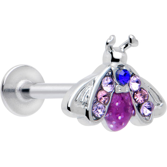 16G 5/16 Pink Blue Gem Beautiful Insect Labret Monroe Tragus