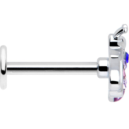 16G 5/16 Pink Blue Gem Beautiful Insect Labret Monroe Tragus