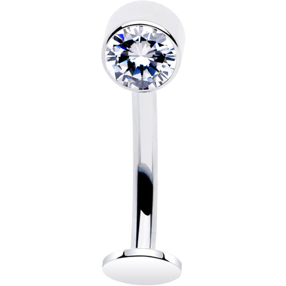 Bezel Gem Titanium Threadless Floating Belly Ring