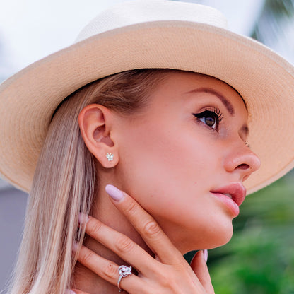 16G 5/16 Titanium Reversible Flower Threadless Gem Butterfly Labret Tragus