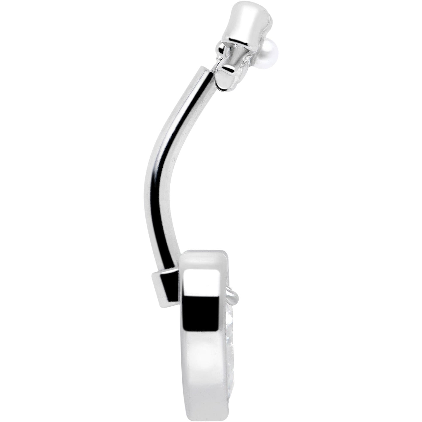 Love Ribbon Heart Double Mount Belly Ring