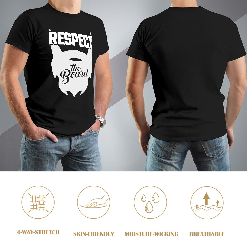 Respect The Beard Men's T-shirt 100% Cotton