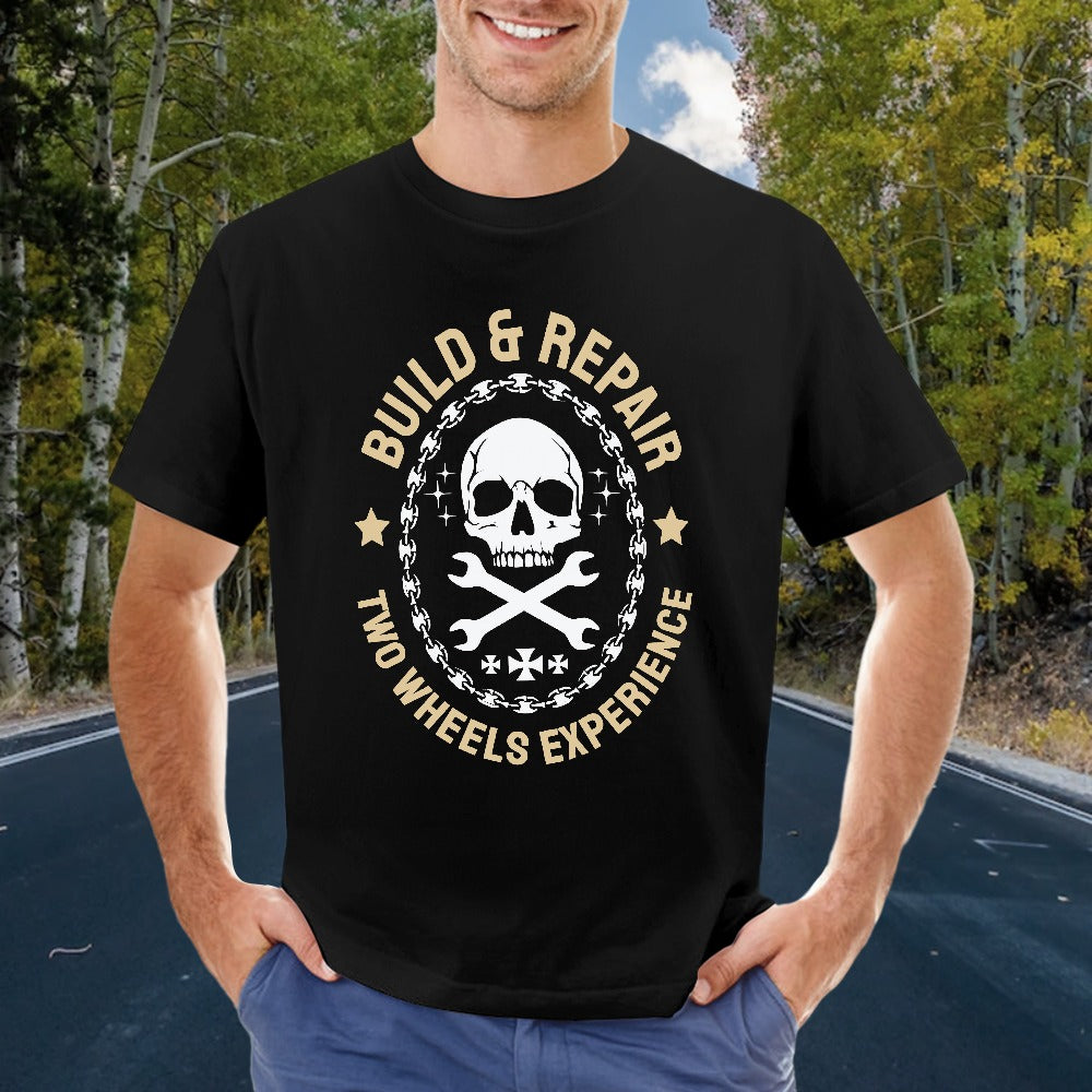 Build and Repair Two Wheels Experience Men's T-shirt 100% Cotton