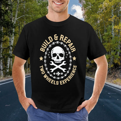 Build and Repair Two Wheels Experience Men's T-shirt 100% Cotton