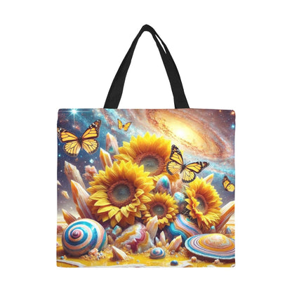 Sunflowers All Over Print Canvas Tote Bag - Large