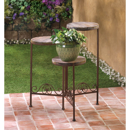 RUSTIC TRIPLE PLANTER STAND