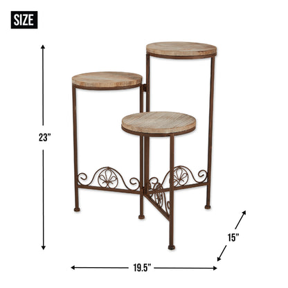 RUSTIC TRIPLE PLANTER STAND