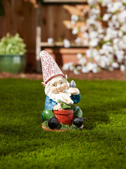 GARDENING GNOME SOLAR STATUE