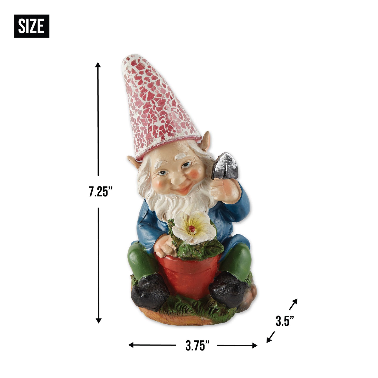 GARDENING GNOME SOLAR STATUE