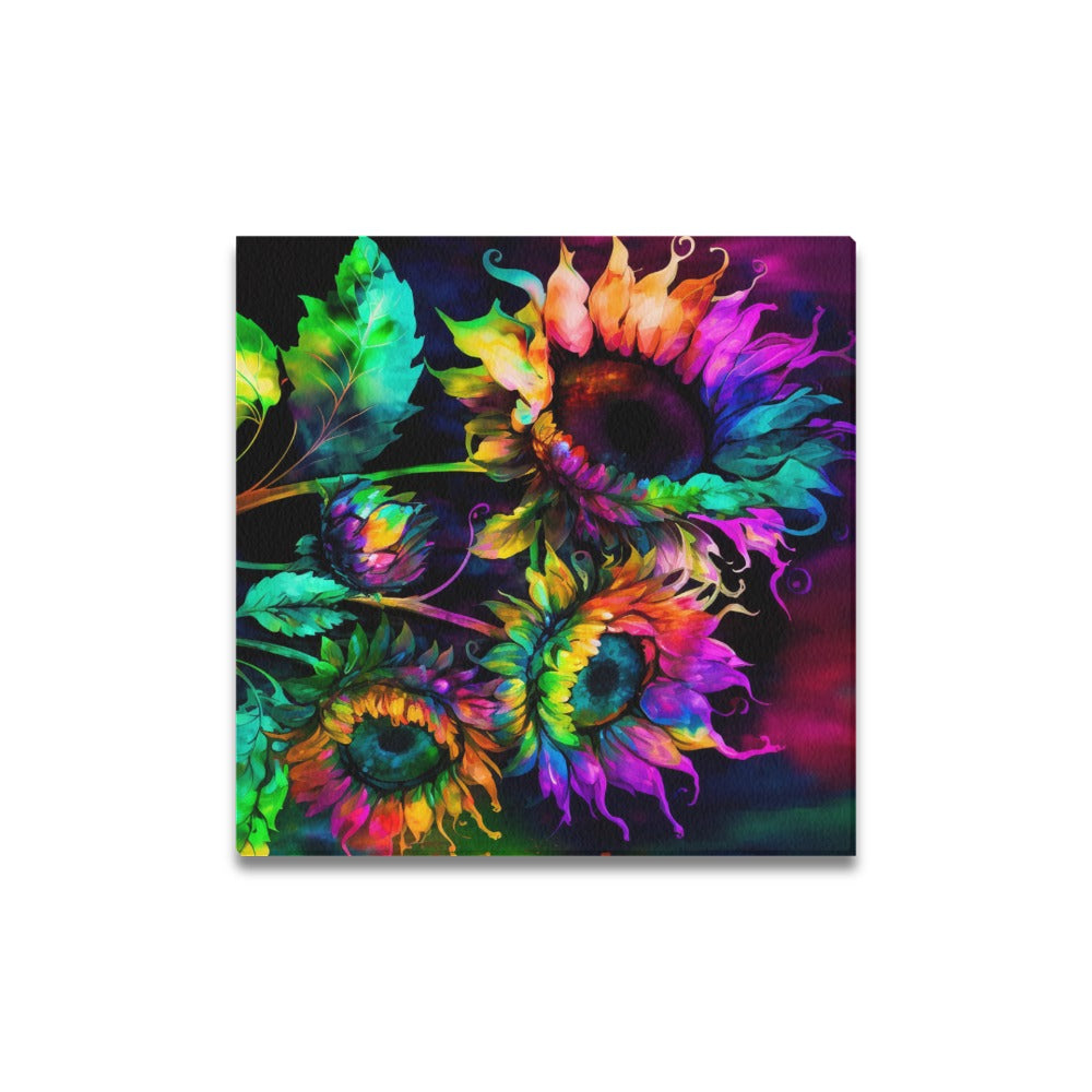 Tie Dye Sunflowers Canvas Print