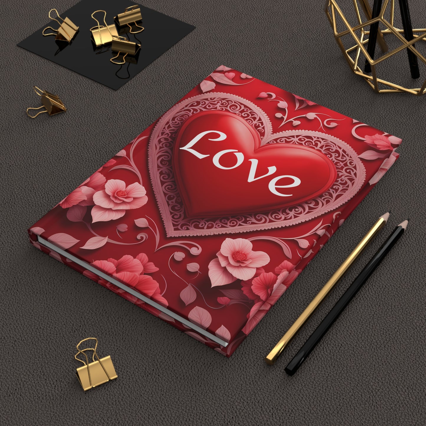 Love Hearts Hardcover Journal Matte