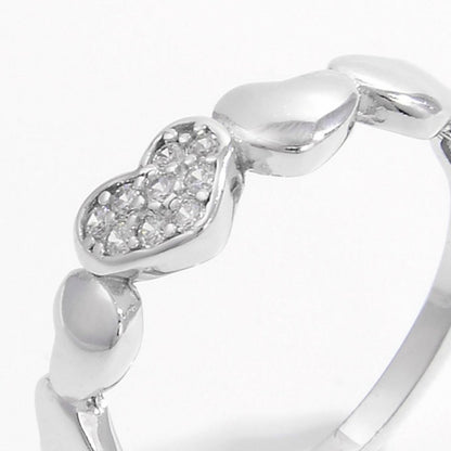 Beautiful Zircon Heart 925 Sterling Silver Ring