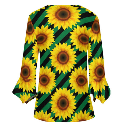 Sunflower Ruffled Petal Sleeve Top