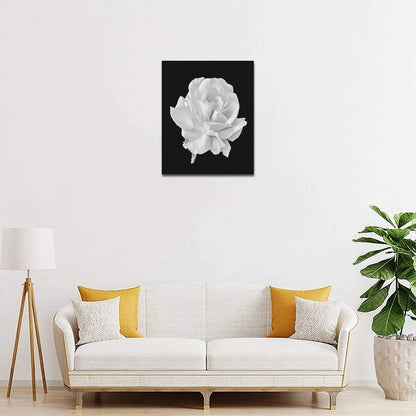 White Rose Framed Canvas Print