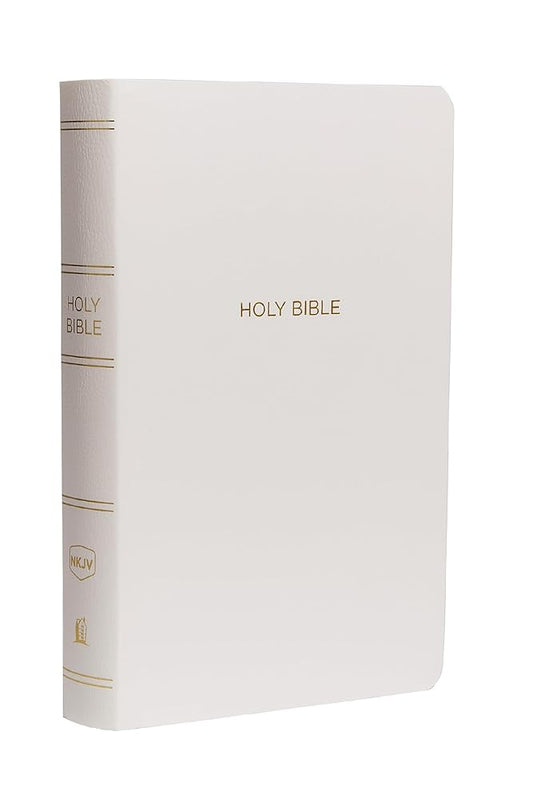 NKJV, Gift and Award Bible, Leather-Look, White, Red Letter, Comfort Print: Holy Bible, New King James Version cover image