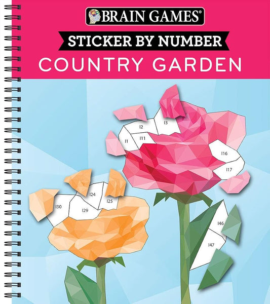 Brain Games - Sticker by Number: Country Garden (13 Images to Sticker) cover image