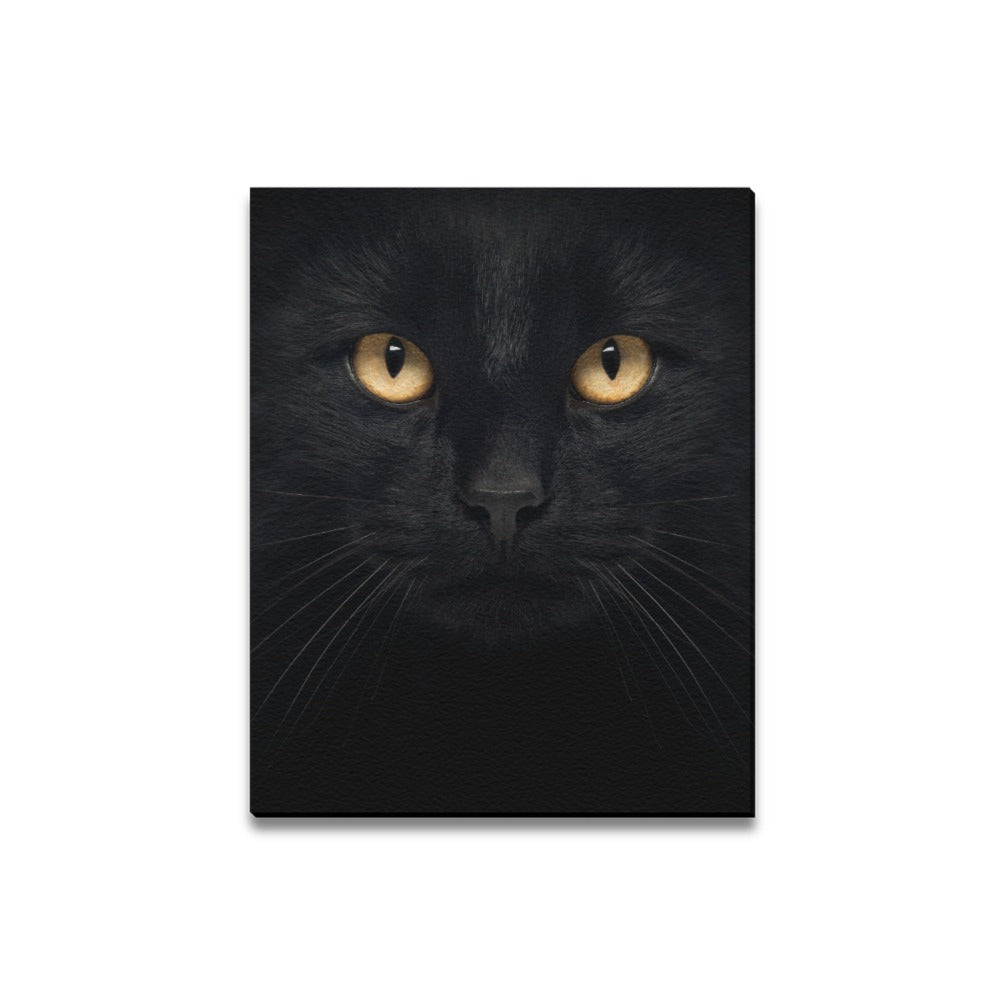 Black Kitty Framed Canvas Print