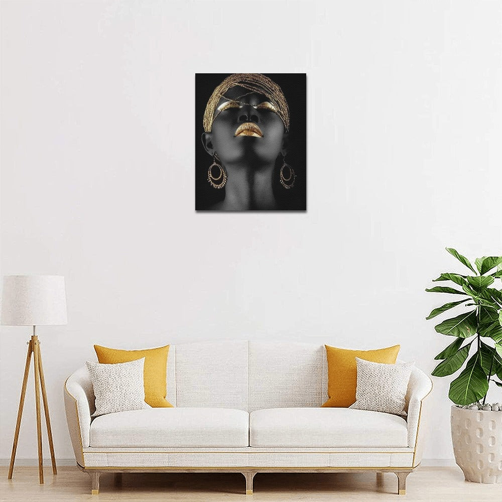 Black and Gold Framed Canvas Print