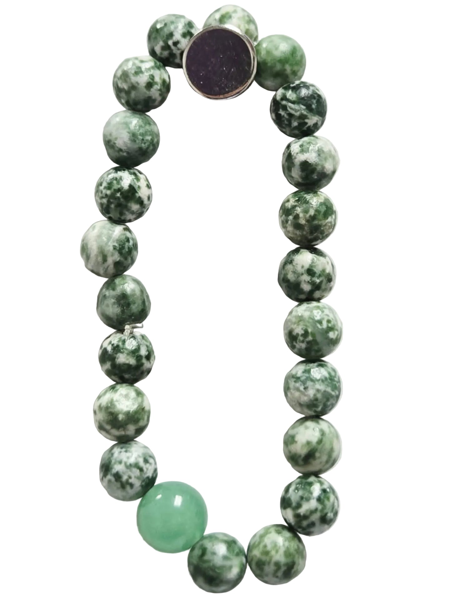 Tree Agate with Green Aventurine Bead Bracelet