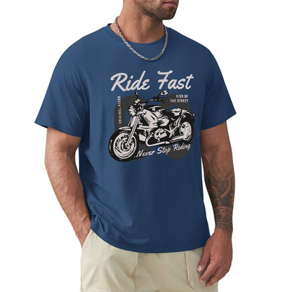 Ride Fast Never Stop Riding Men's T-shirt 100% Cotton
