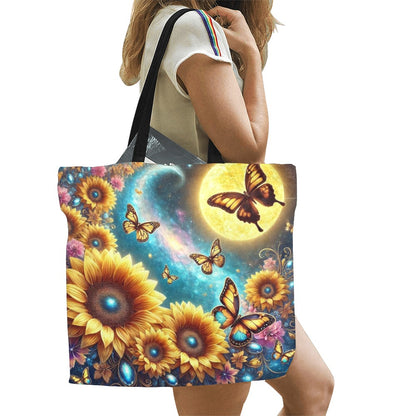 Sunflowers All Over Print Canvas Tote Bag - Large