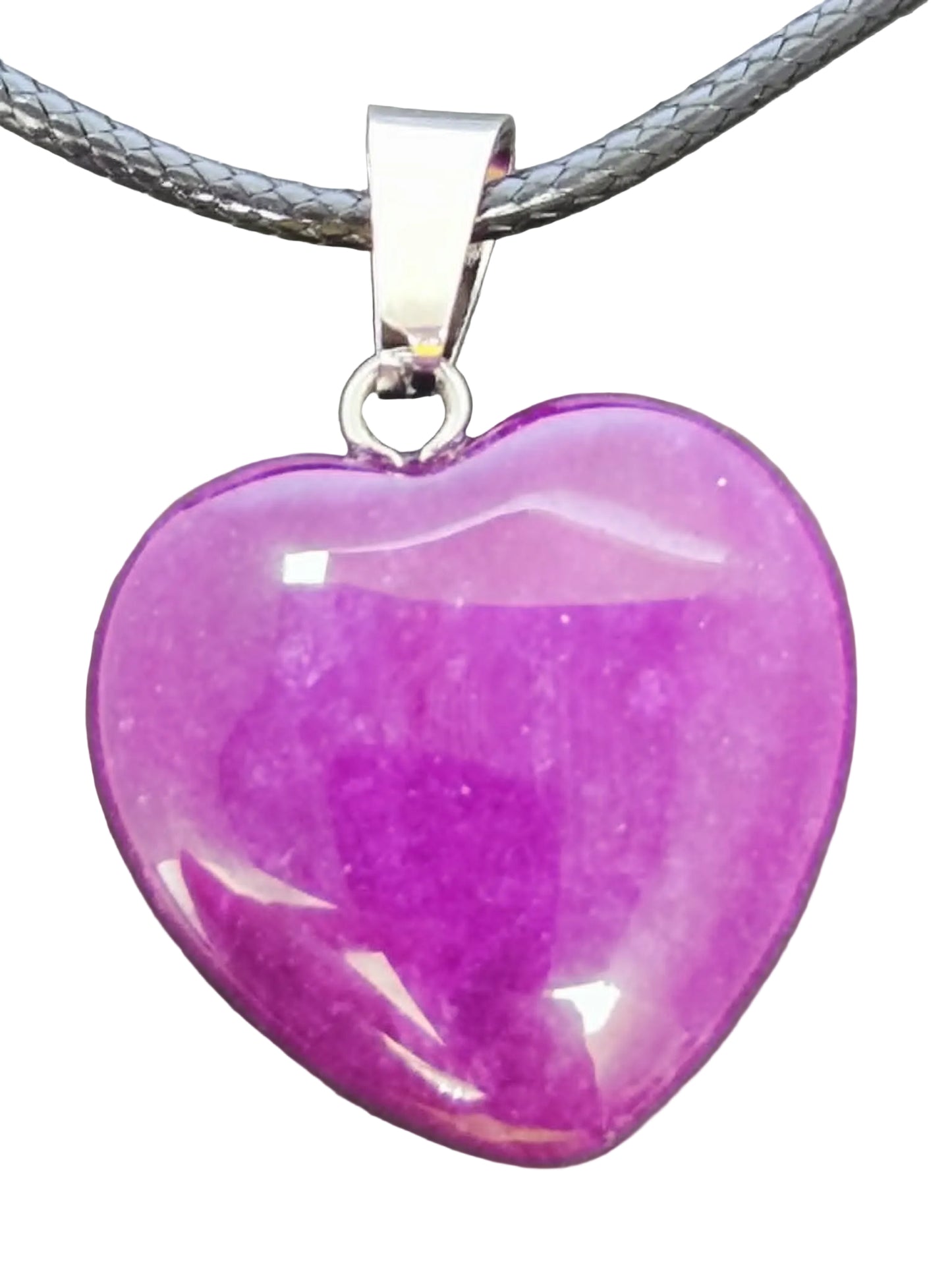 Pink Jade Heart Necklace
