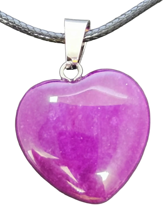 Pink Jade Heart Necklace