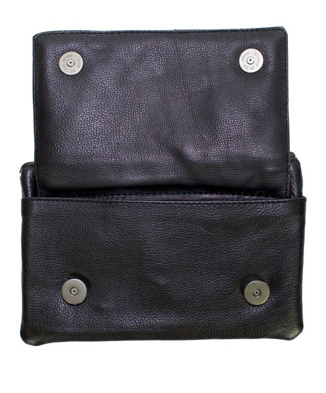 Studded Naked Cowhide Leather Turquoise Skull Belt Bag