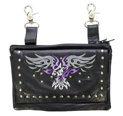 All Naked Cowhide Leather Purple Eagle Belt Bag