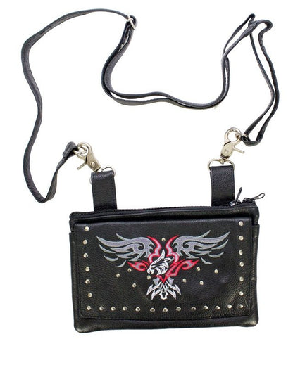 All Naked Cowhide Leather Red Eagle Belt Bag