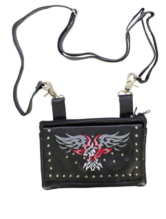 All Naked Cowhide Leather Red Eagle Belt Bag