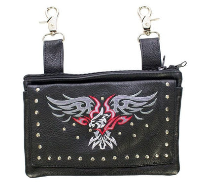 All Naked Cowhide Leather Red Eagle Belt Bag