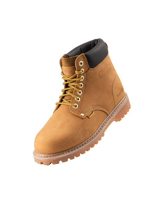 Safara Premium Wheat Nubuck 6" Water Resistant Work Boots [R6611]