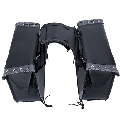 Dream Apparel PVC Motorcycle Saddlebag With Studs