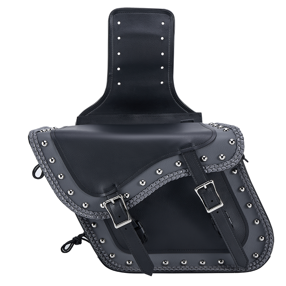 Dream Apparel PVC Motorcycle Saddlebag With Studs